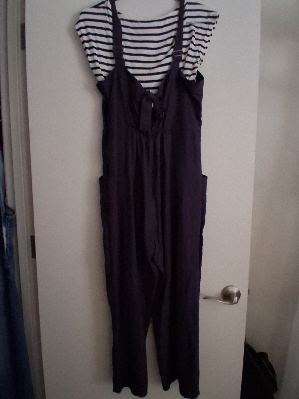 Classic Striped Tee with Blue Jumpsuit Set